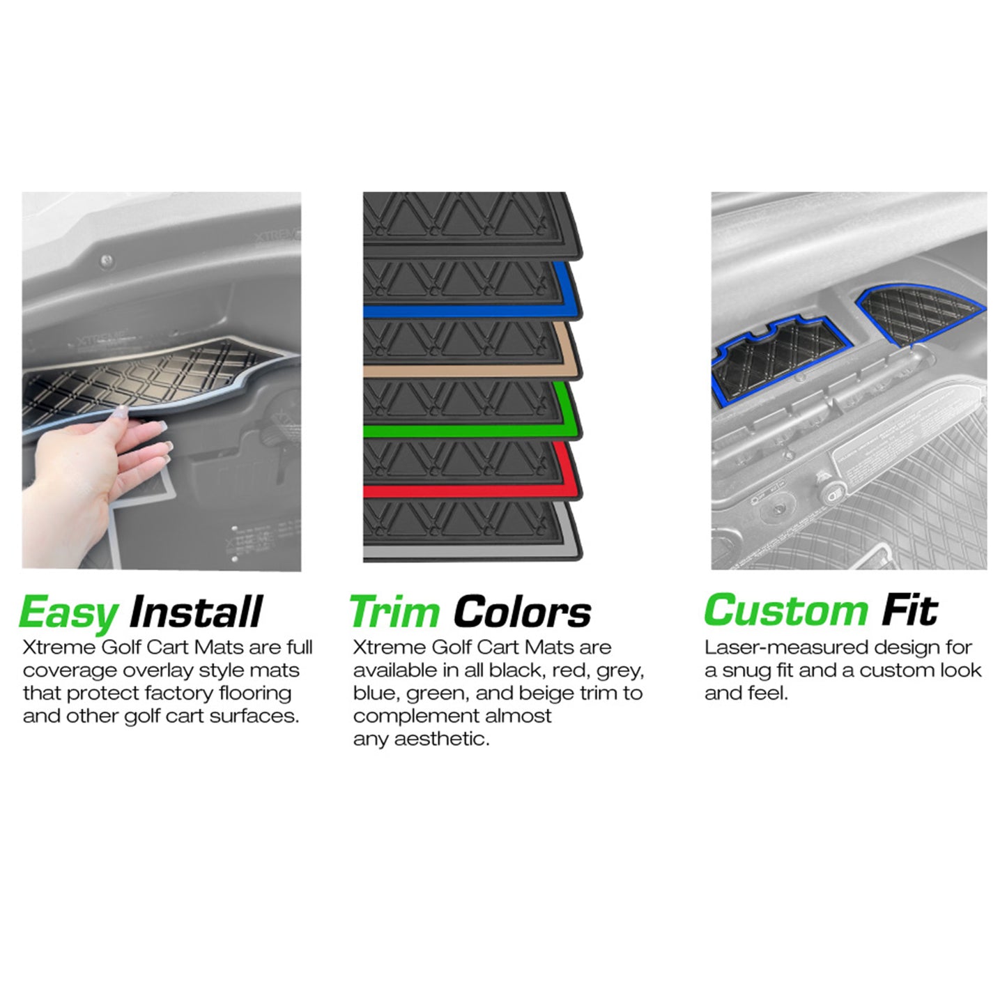 Xtreme Dash Mats for Club Car Precedent & Onward - All Black