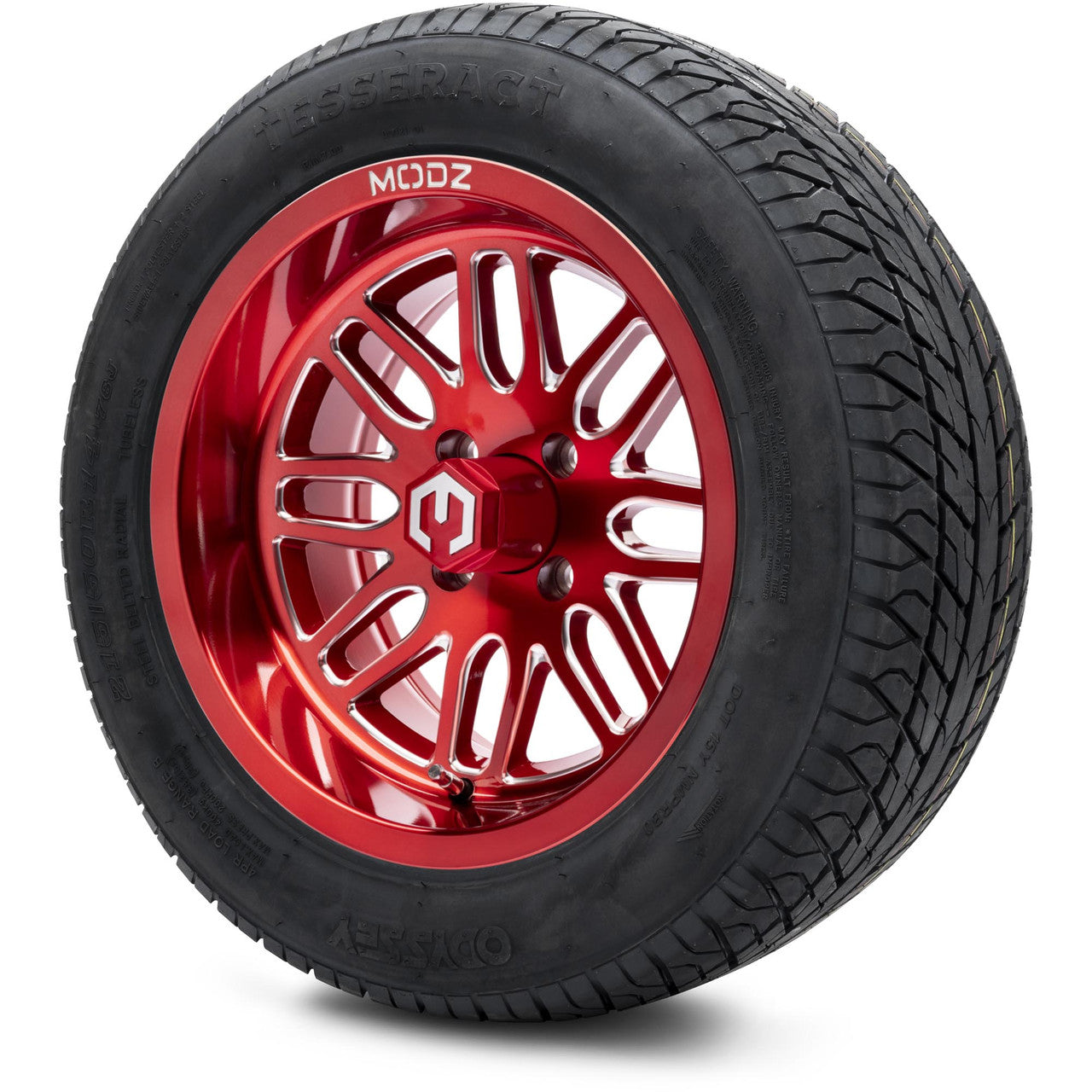 MODZ® 14" Mayhem Brushed Red with Ball Mill Wheels & Street Tires Combo