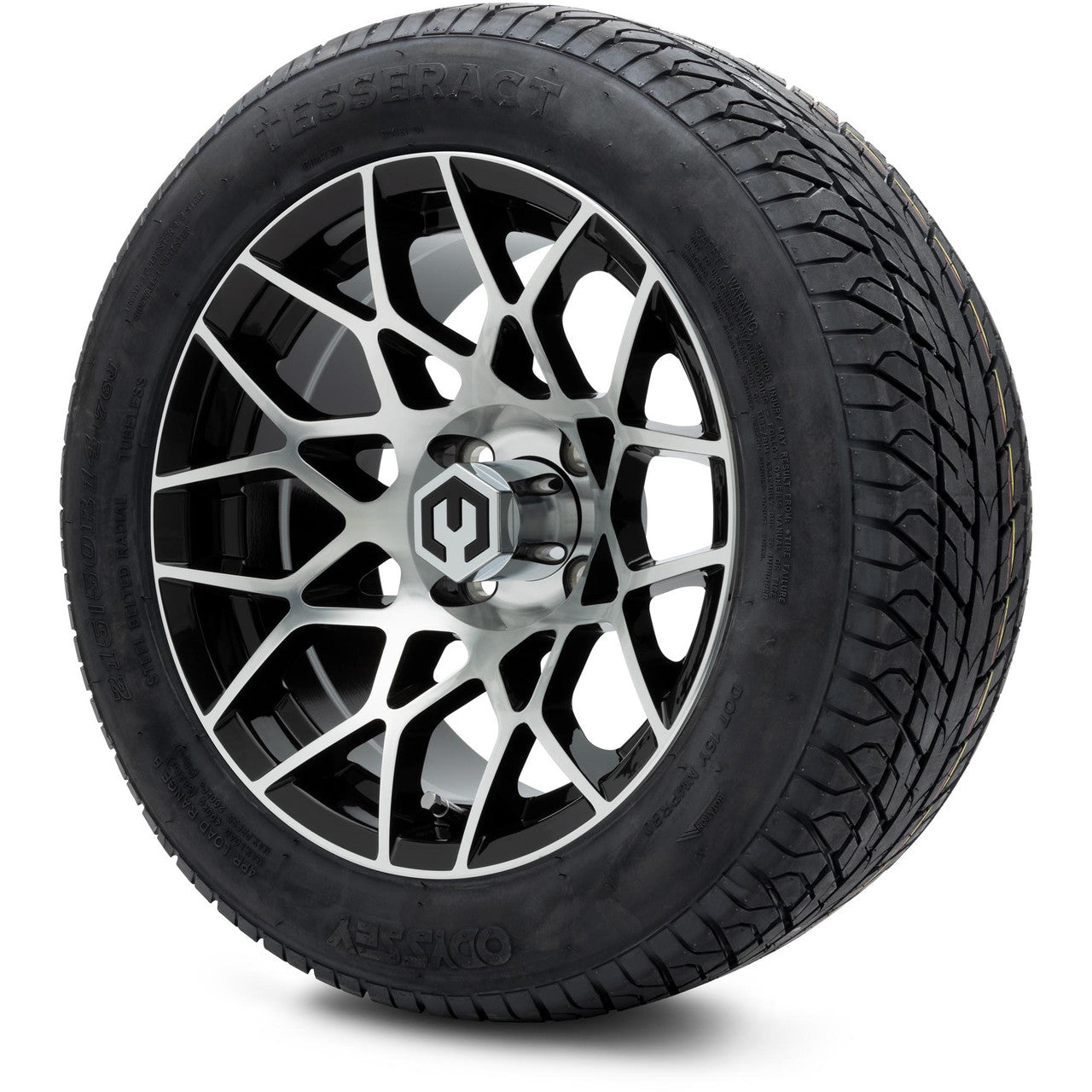 MODZ® 14" Blitz Machined Black Wheels & Street Tires Combo