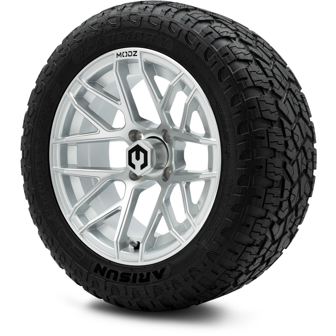 MODZ® 14" Matrix Silver Wheels & Off-Road Tires Combo