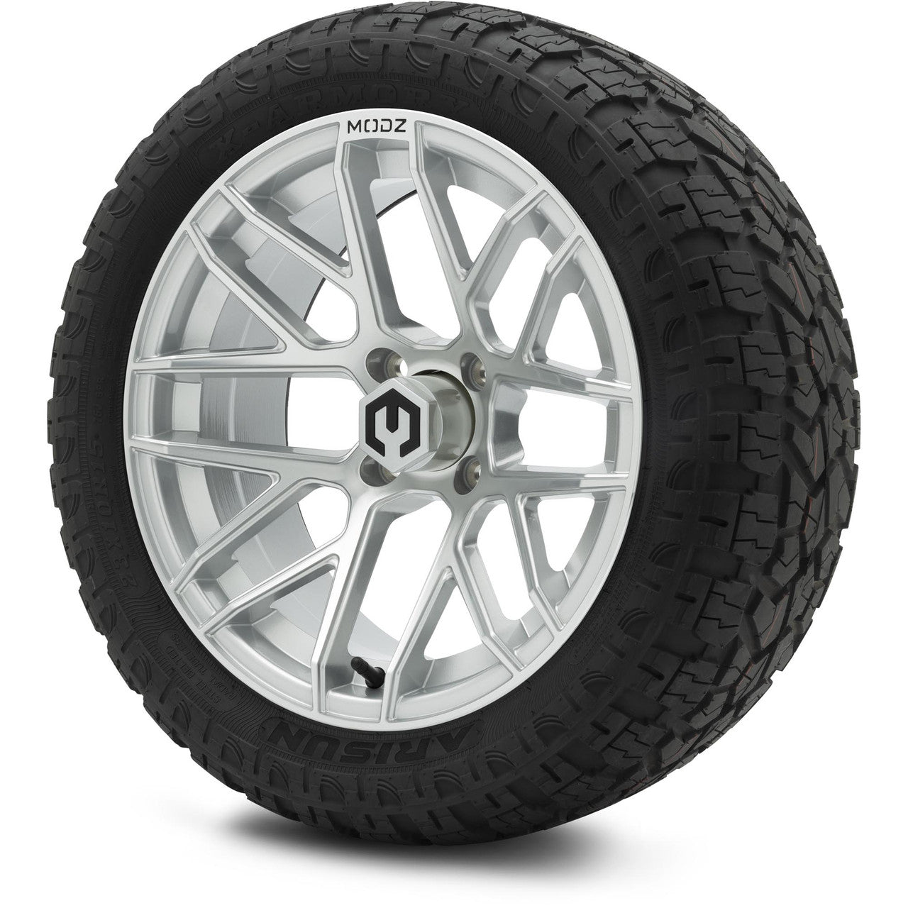 MODZ® 15" Matrix Silver Wheels & Off-Road Tires Combo