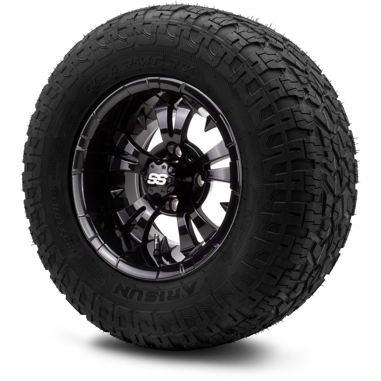 MODZ® 12" Vampire Glossy Black Wheels & Off-Road Tires Combo
