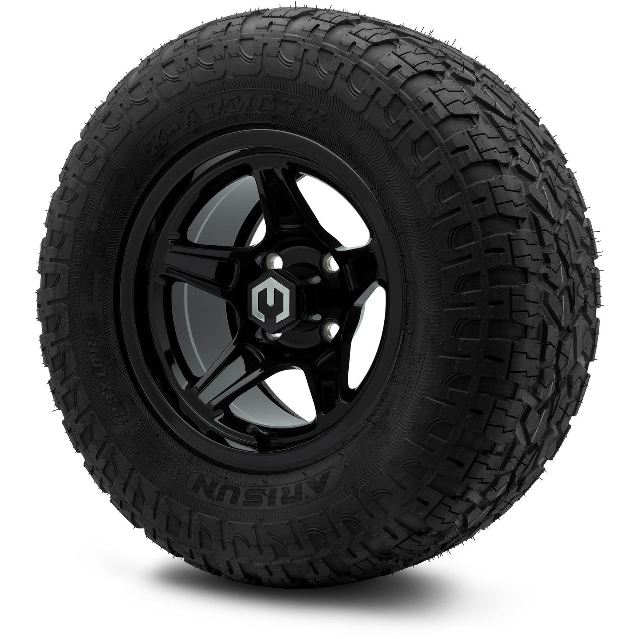 MODZ® 12" Drift Glossy Black Wheels & Off-Road Tires Combo