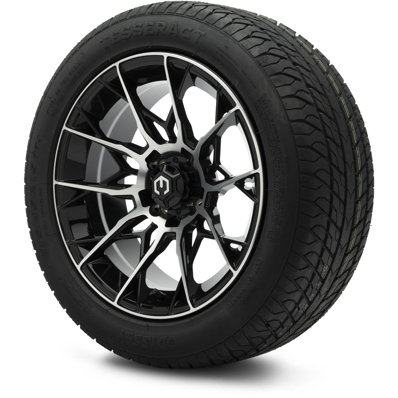 MODZ® 15" Chaos Machined Black Wheels & Street Tires Combo