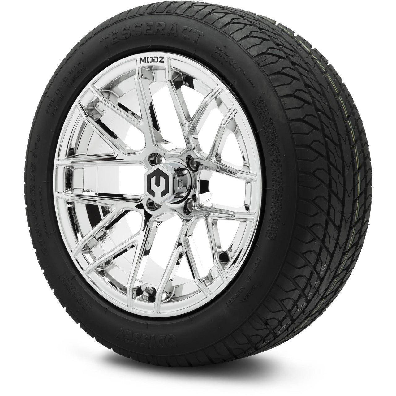 MODZ® 15" Matrix Chrome Wheels & Street Tires Combo