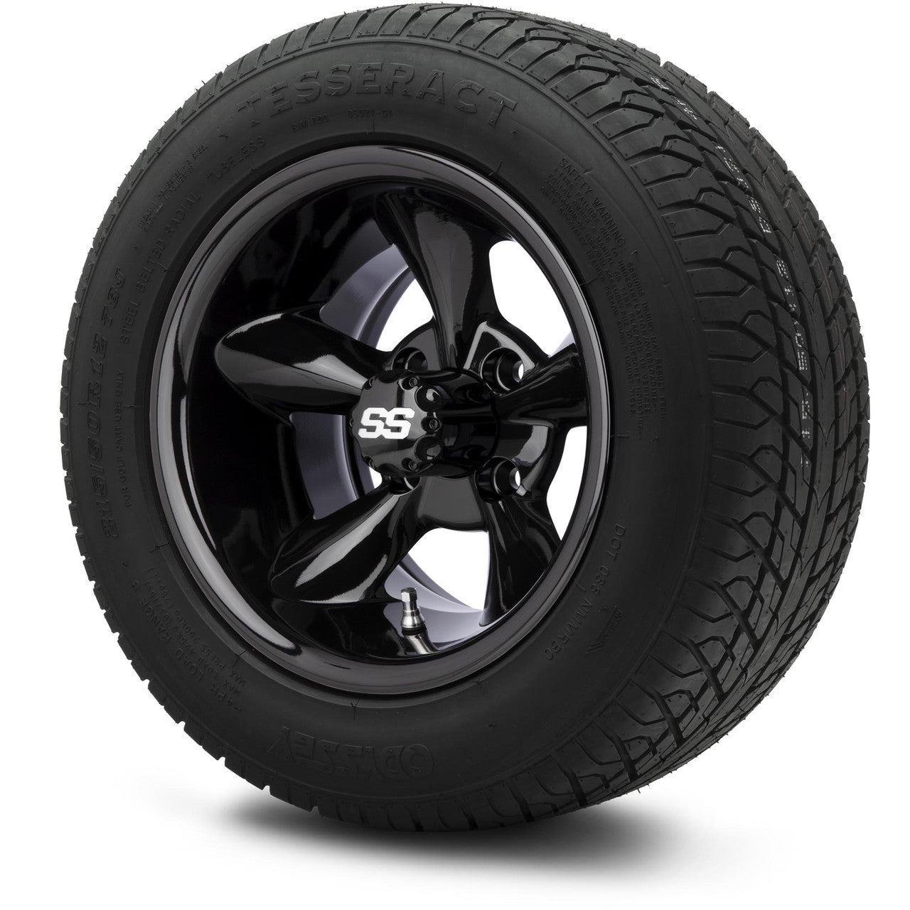 MODZ® 12" Godfather Glossy Black Wheels & Street Tires Combo