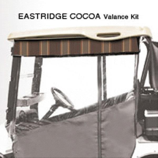 Red Dot Chameleon Valance With Eastridge Cocoa Sunbrella Fabric For Yamaha Drive2 (Years 2017-Up)