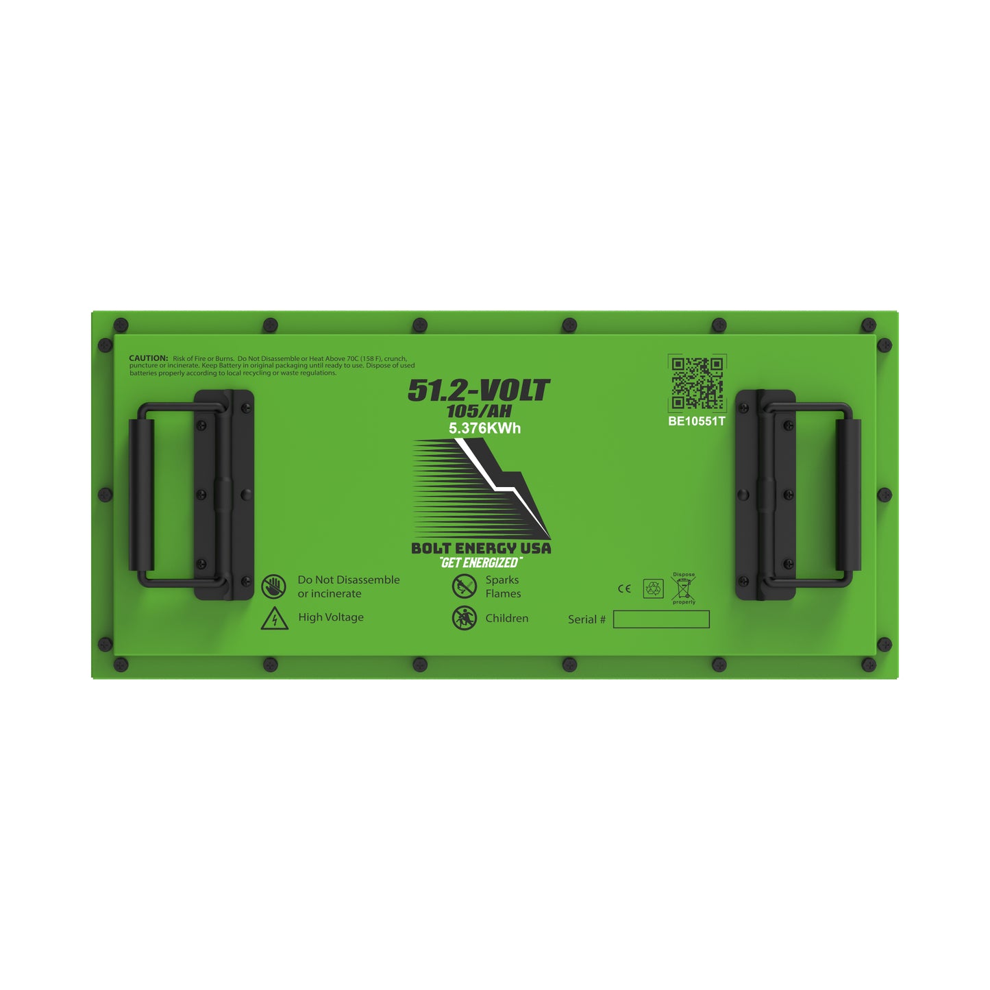 Bolt Energy EZGO Workhorse, MPT, Terrain, 51V 105AH Thin Professional Battery Kit