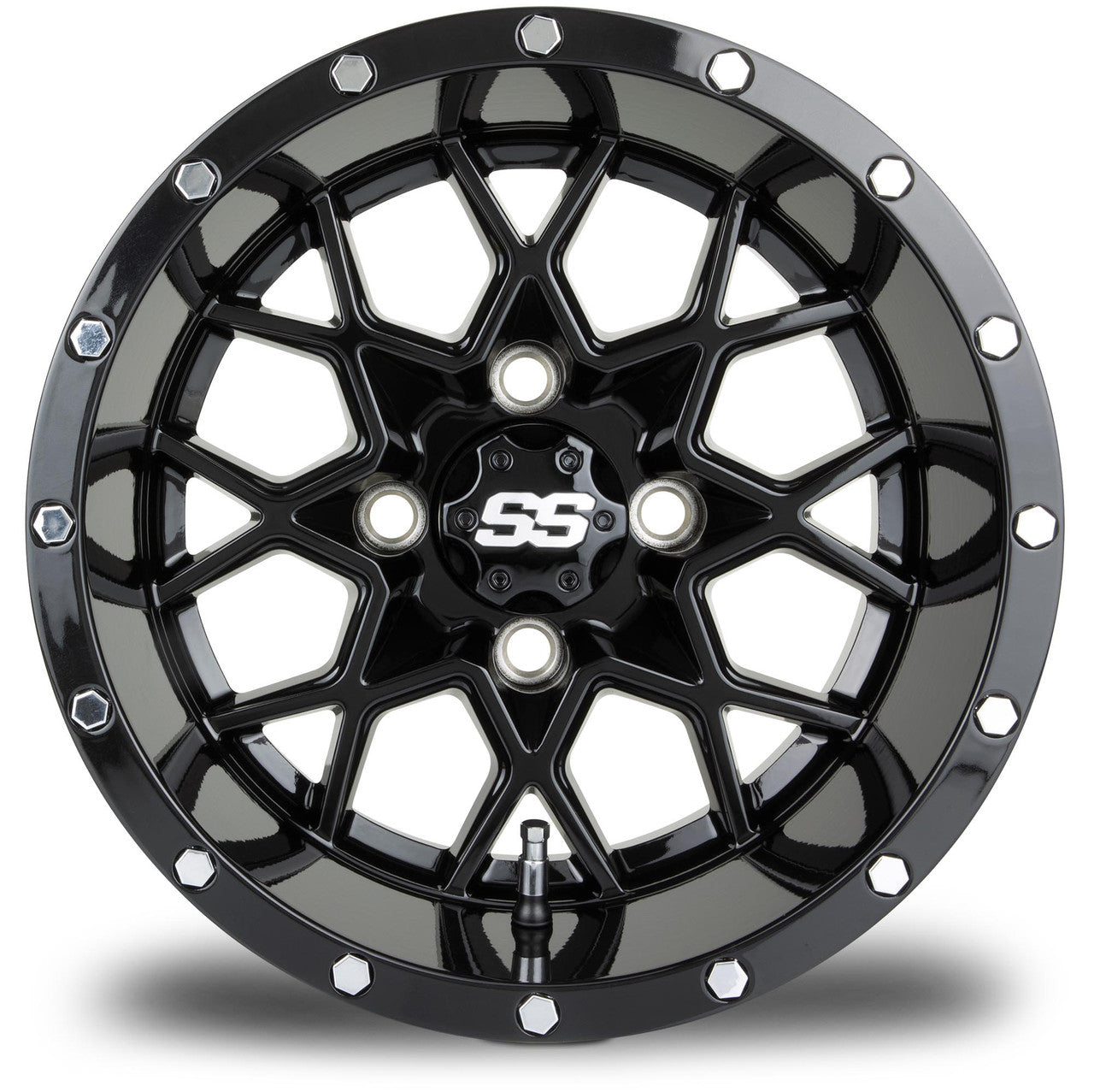 MODZ® Vortex Glossy Black 12" Golf Cart Wheel