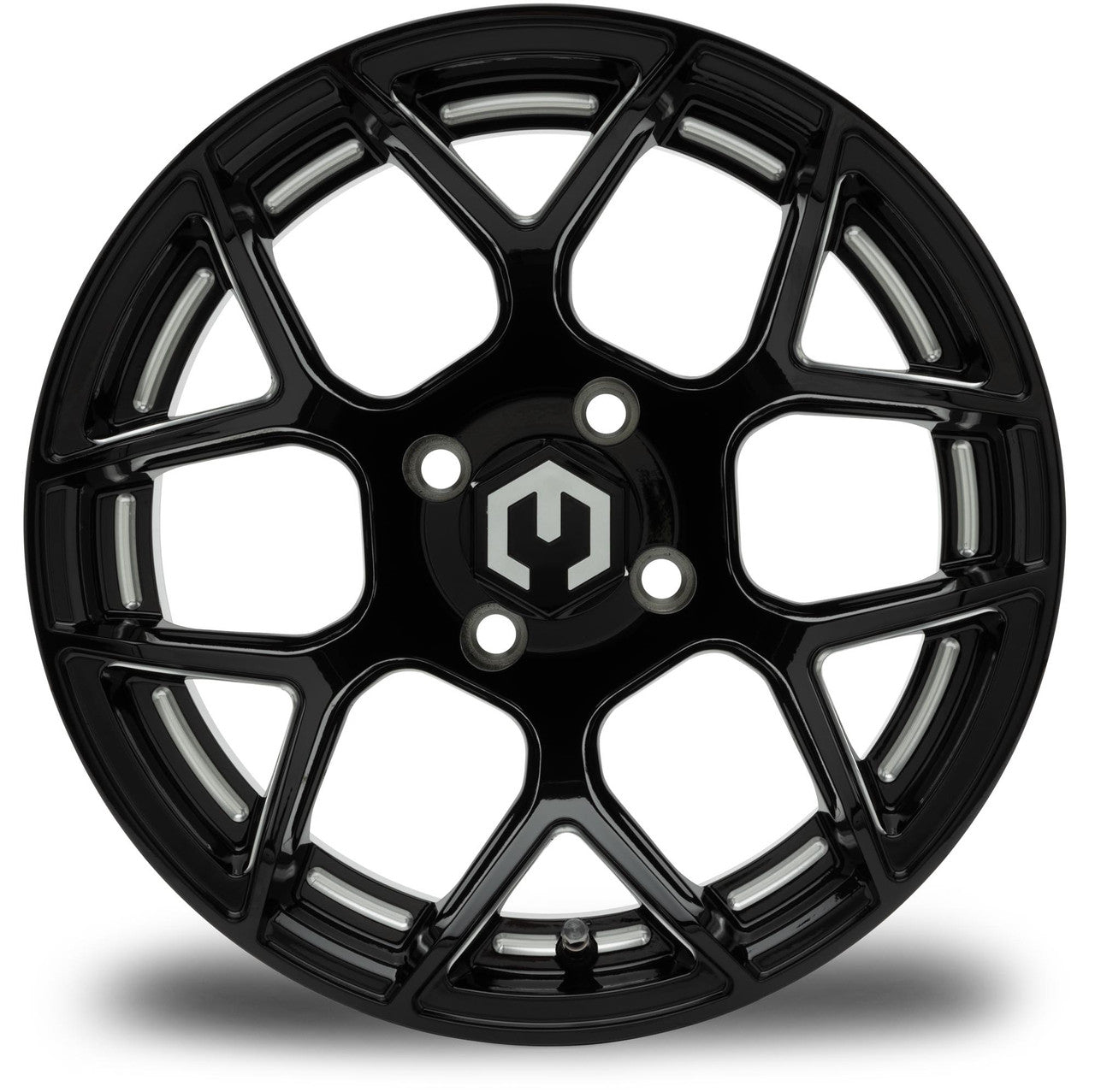 MODZ® Renegade Glossy Black with Ball Mill 14" Golf Cart Wheel