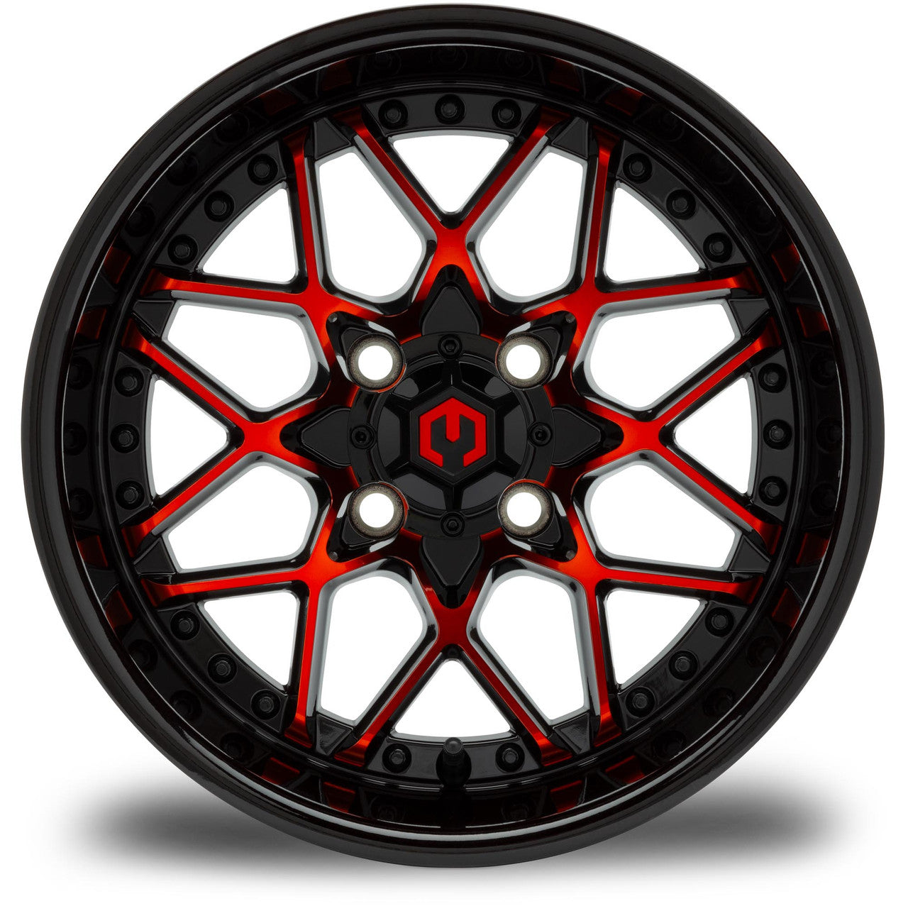 MODZ® Formula Red and Black 14" Golf Cart Wheel