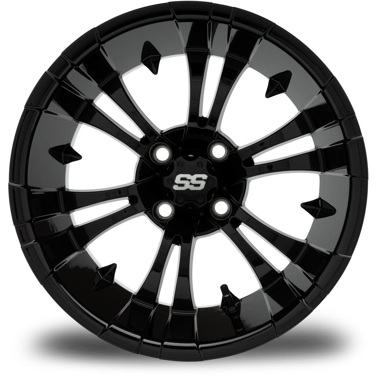 MODZ® Vampire Glossy Black 15" Golf Cart Wheel