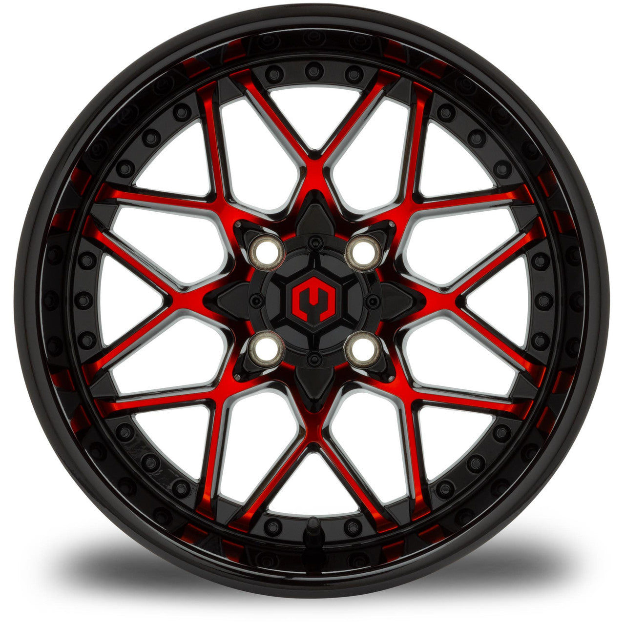 MODZ® Formula Red and Black 15" Golf Cart Wheel