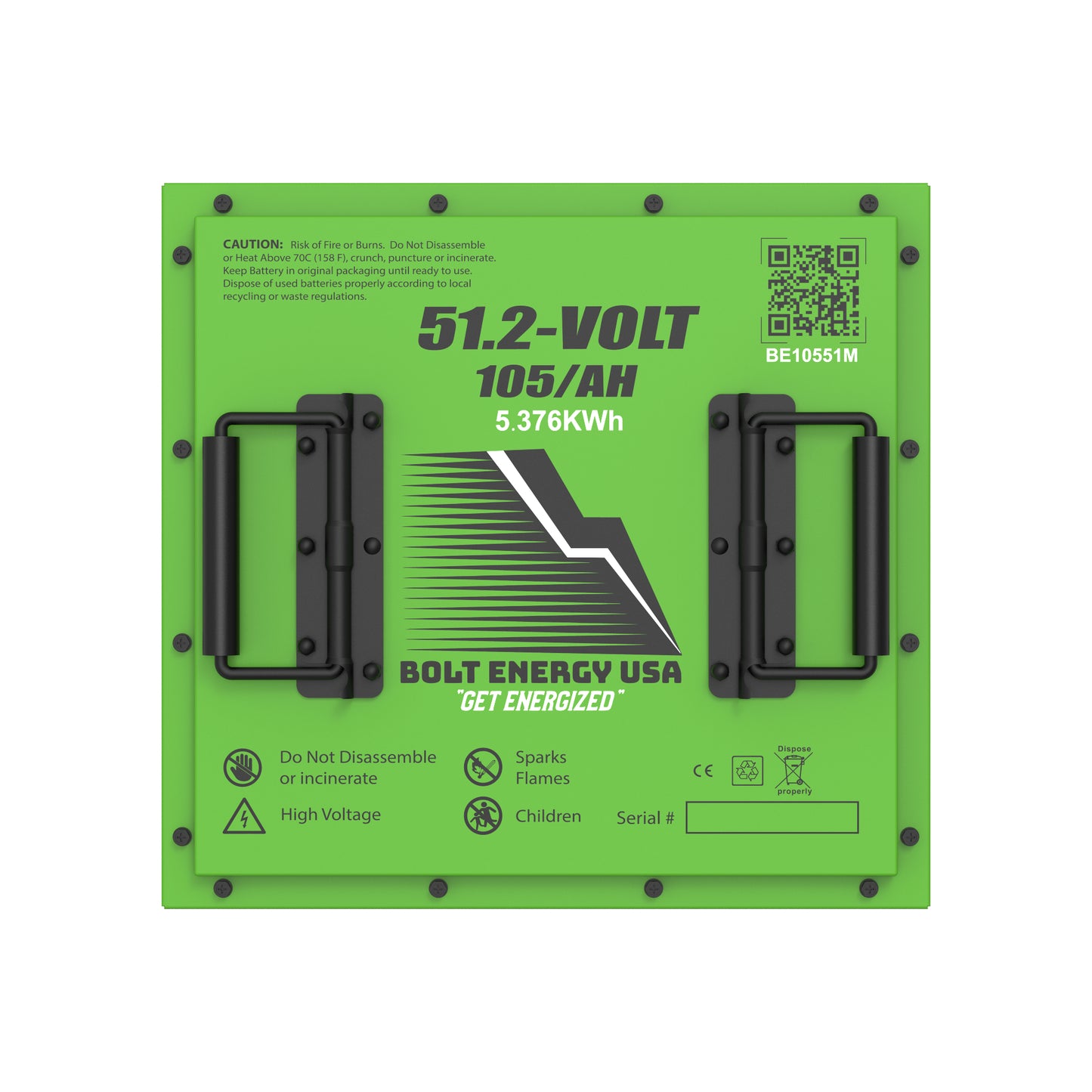 Bolt Energy 51V 105AH Square Heated Standard Accessory Battery Kit