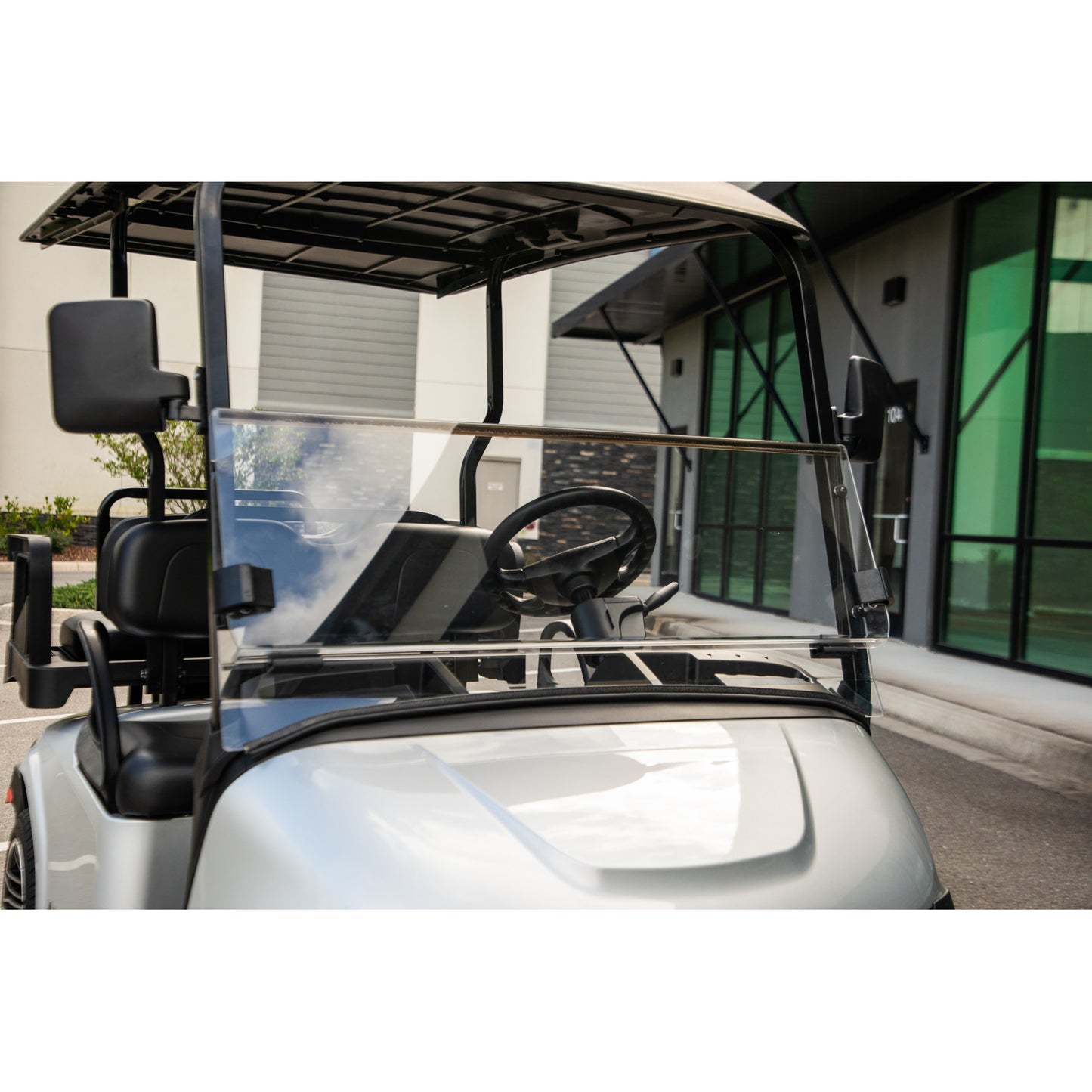 RedDot EZGO RXV with Modular Top Clear Folding 3/16" Windshield with Rubber Trim (Years 2024-Up)