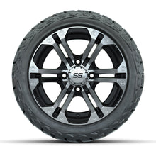 GTW Specter Black/Machined 12 in Wheels with 215/40-R12 Maverick Low-Profile All-Terrain Tires – Full Set