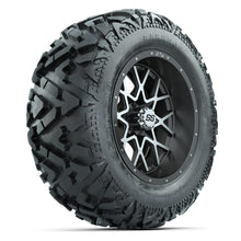 GTW Vortex Matte Gray/Machined 14 in Wheels with 25x10-14 Barrage Mud Tires – Full Set