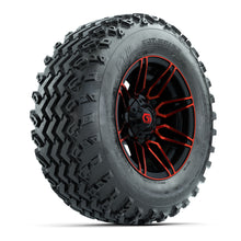 GTW® Stealth Red/Machined 12 in Wheels with 23X10.00-12 Rogue All-Terrain Tires – Full Set