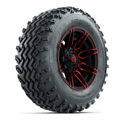 GTW® Stealth Red/Machined 12 in Wheels with 23X10.00-12 Rogue All-Terrain Tires – Full Set