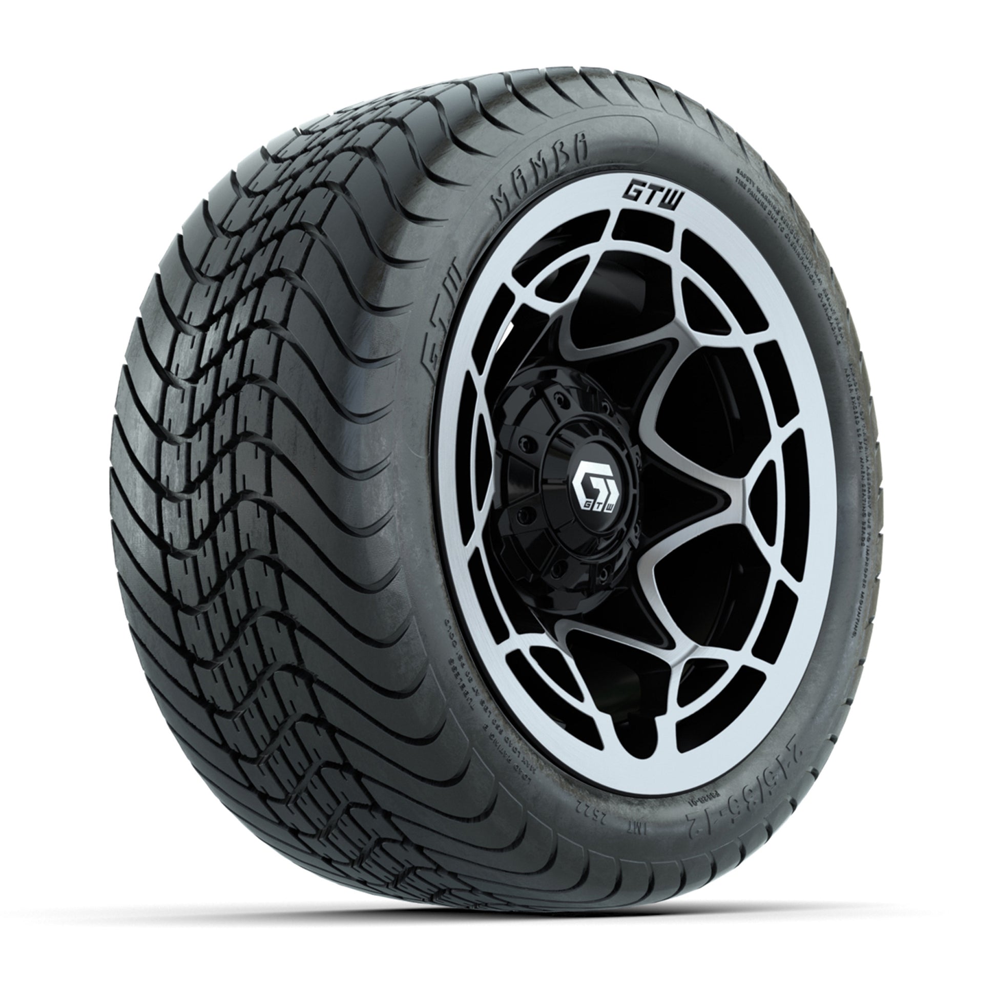 GTW® Nexus Gloss Black 12 in Wheels with 215/35-12 Mamba Street Tires – Full Set