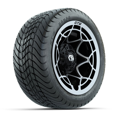 GTW® Nexus Gloss Black 12 in Wheels with 215/35-12 Mamba Street Tires – Full Set
