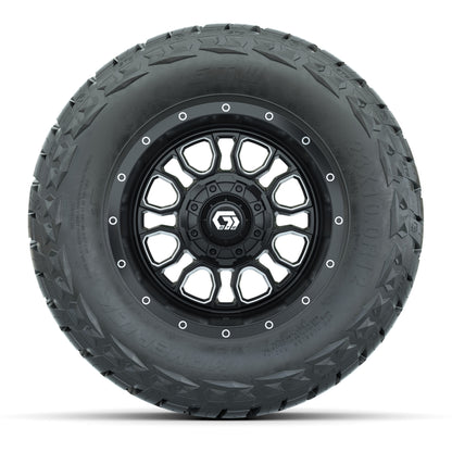 GTW Volt Black/Machined 12 in Wheels with 23x10.00-R12 Maverick All-Terrain Tires – Full Set