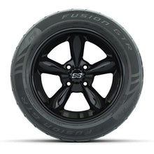 GTW® Godfather Black 14 in Wheels with 255/45-R14 Fusion GTR Steel Belt Radial Street Tires – Full Set