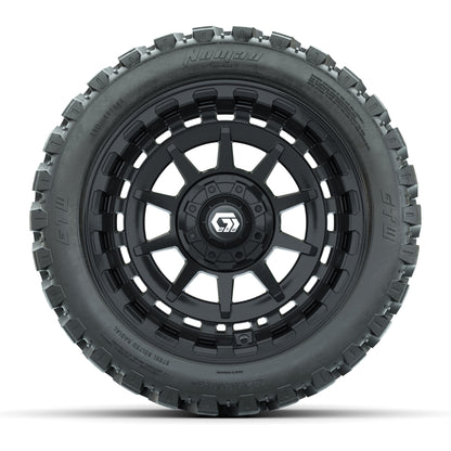 GTW® Barricade Black 14 in Wheels with 23X10-R14 Nomad Steel Belt Radial All-Terrain Tires – Full Set