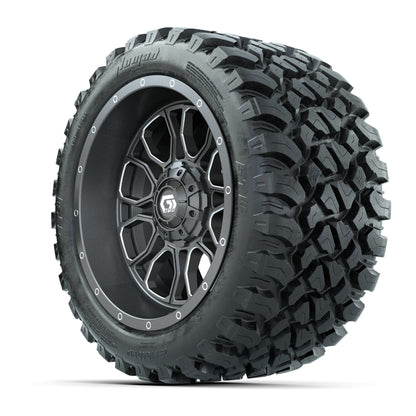GTW Volt Gunmetal/Machined 14 in Wheels with 23x10-R14 Nomad All Terrain Tires - Full Set