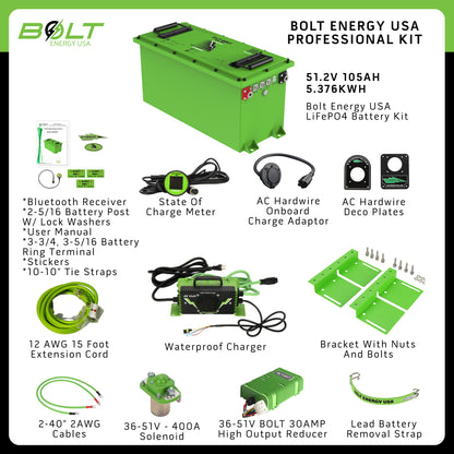 Bolt Energy Star Sirius 48V 105AH Professional Thin Battery Kit