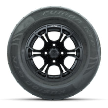 GTW® Spyder Matte Black 12 in Wheels with 255/55-R12 Fusion GTR Steel Belt Radial Street Tires – Full Set