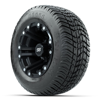 GTW Specter Matte Black 10 in Wheels with 205/50-10 Mamba Street Tires – Full Set