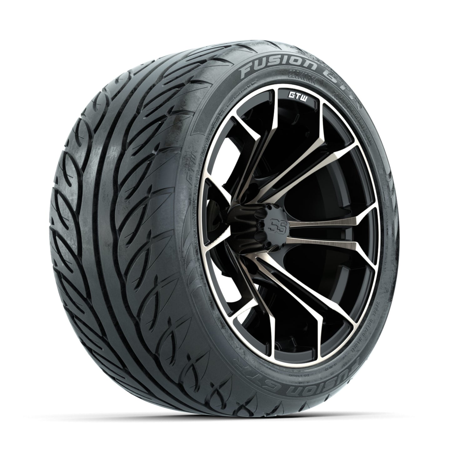 GTW Spyder Bronze/Matte Black 14 in Wheels with 225/40-R14 Fusion GTR Street Tires – Full Set