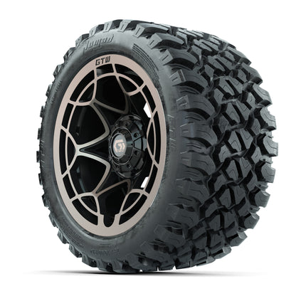 GTW® Nexus Black with Bronze Face 14 in Wheels with 23X10-R14 Nomad Steel Belt Radial All-Terrain Tires – Full Set