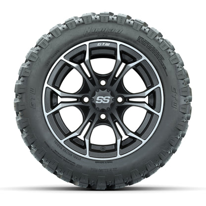 Set of (4) 12 in GTW Spyder Wheels with 22x11-R12 GTW Nomad All-Terrain Tires
