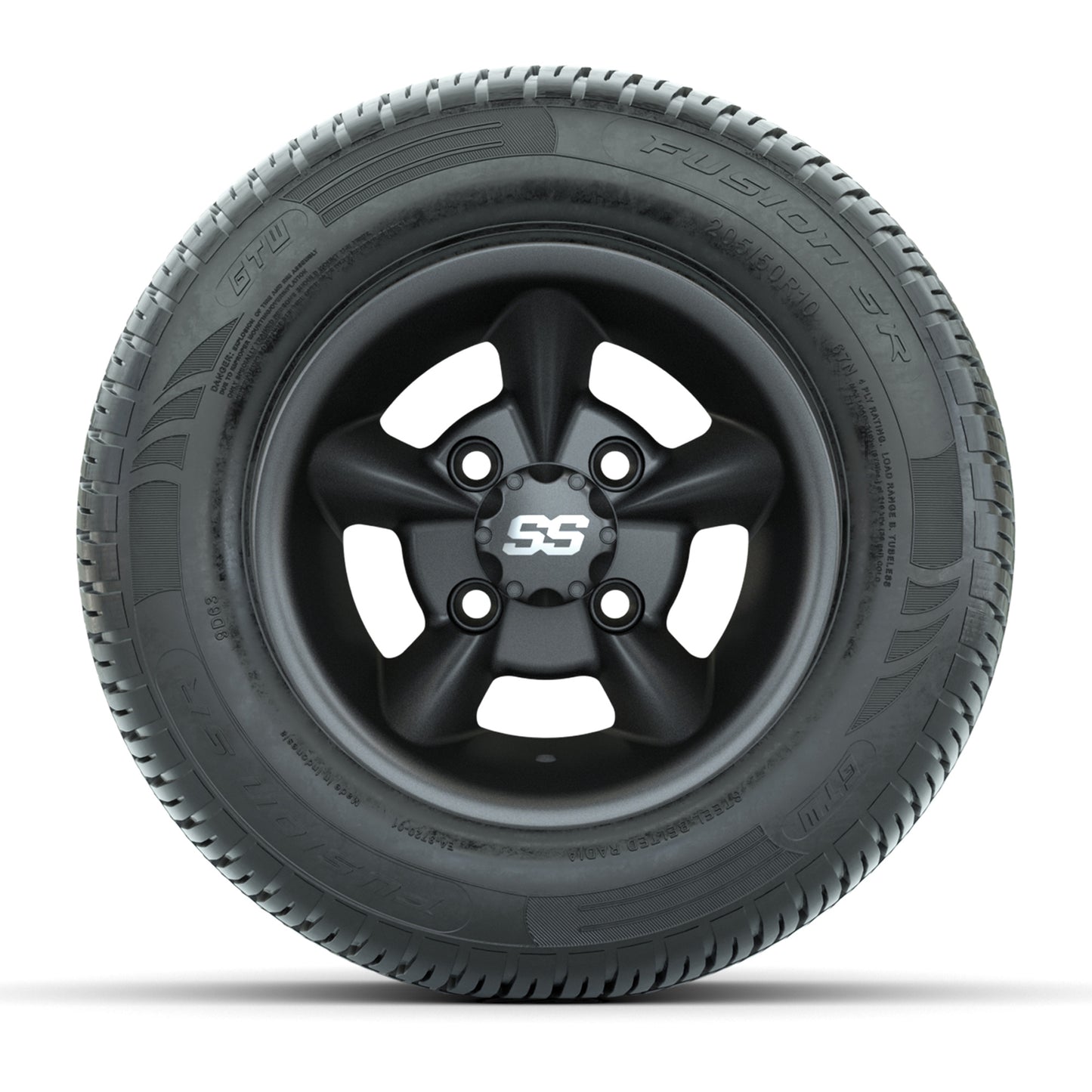 GTW Godfather Matte Gray 10 in Wheels with 205/50-R10 Fusion S/R Radial Steel Belt Street Tires – Full Set