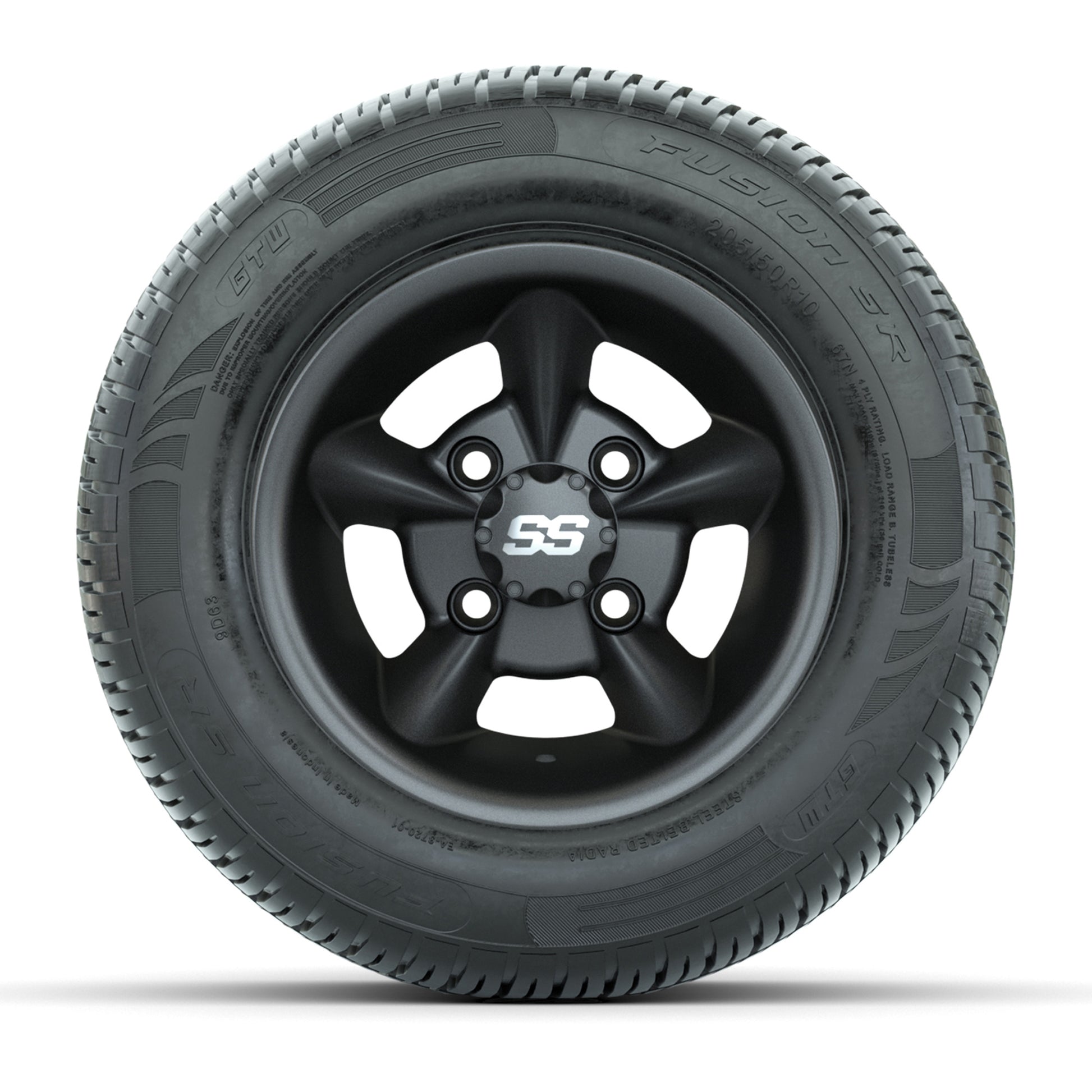 GTW Godfather Matte Gray 10 in Wheels with 205/50-R10 Fusion S/R Radial Steel Belt Street Tires – Full Set