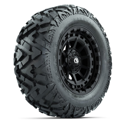 GTW Barricade Black 14 in Wheels with 25x10-14 Barrage Mud Tires – Full Set