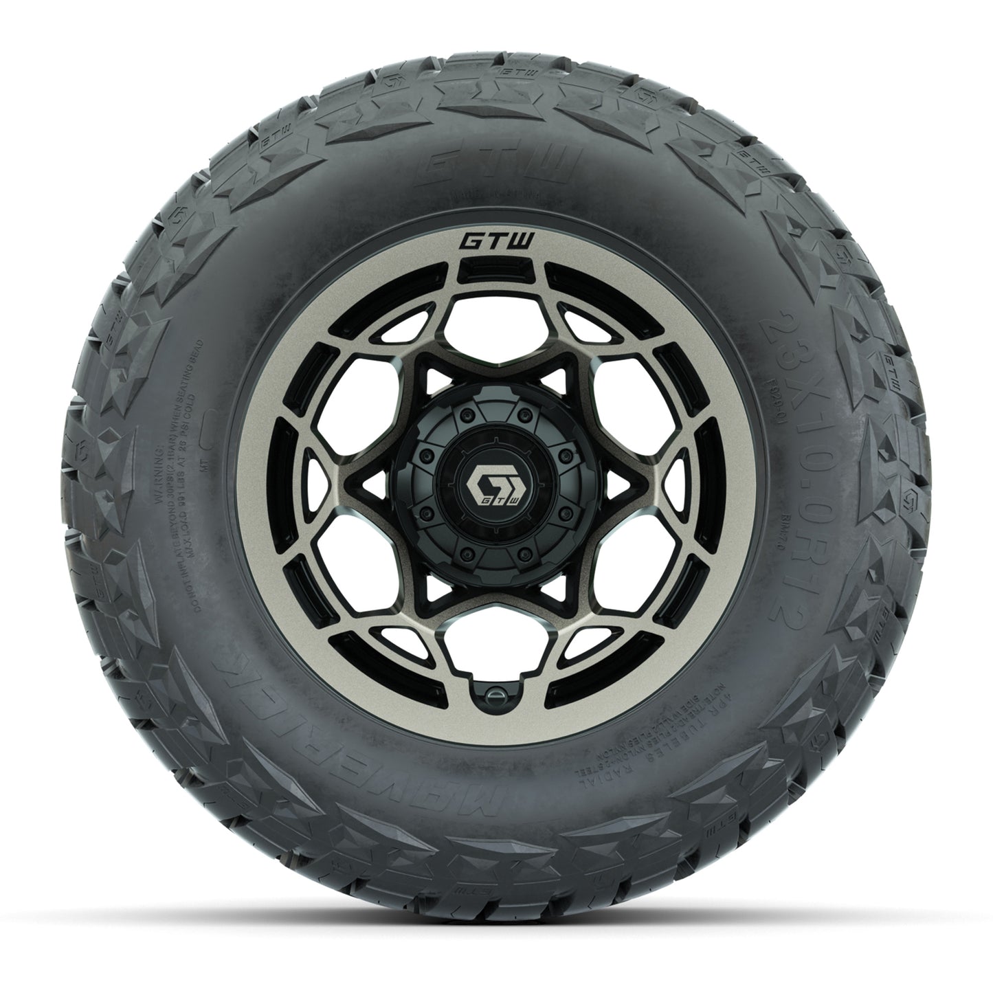 GTW Nexus Black/Bronze 12 in Wheels with 23x10.00-R12 Maverick All-Terrain Tires – Full Set