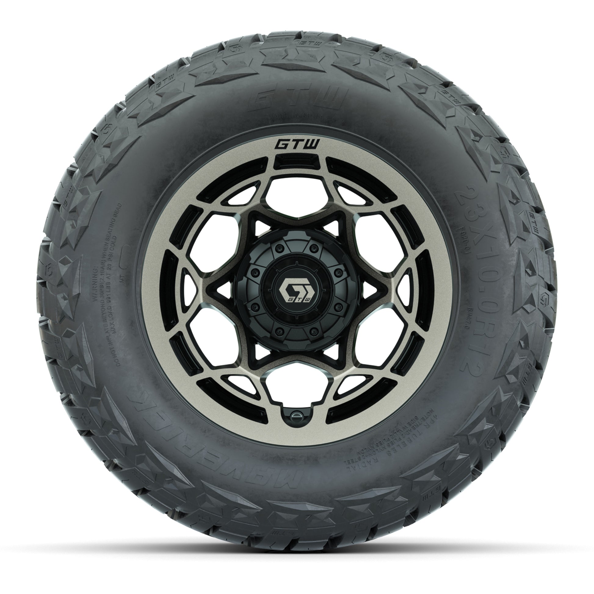 GTW Nexus Black/Bronze 12 in Wheels with 23x10.00-R12 Maverick All-Terrain Tires – Full Set