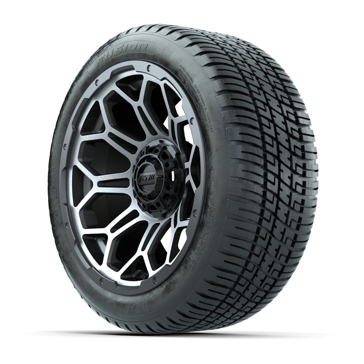Set of (4) 14 in GTW Bravo Wheels with 205/30-14 Fusion Street Tires