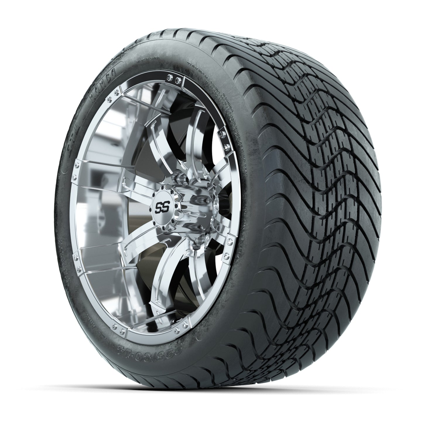 14” GTW Tempest Chrome Wheels with Mamba Street Tires – Set of 4