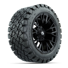 GTW® Vandal Matte Black/Machined 14 in Wheels with 22x10-14 Timberwolf All-Terrain Tires – Full Set
