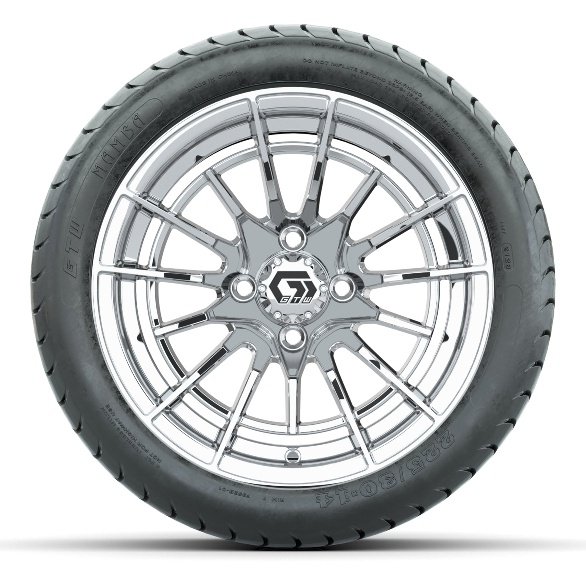 GTW Boost Chrome 14 in Wheels with 225/30-14 Mamba Street Tires – Full Set