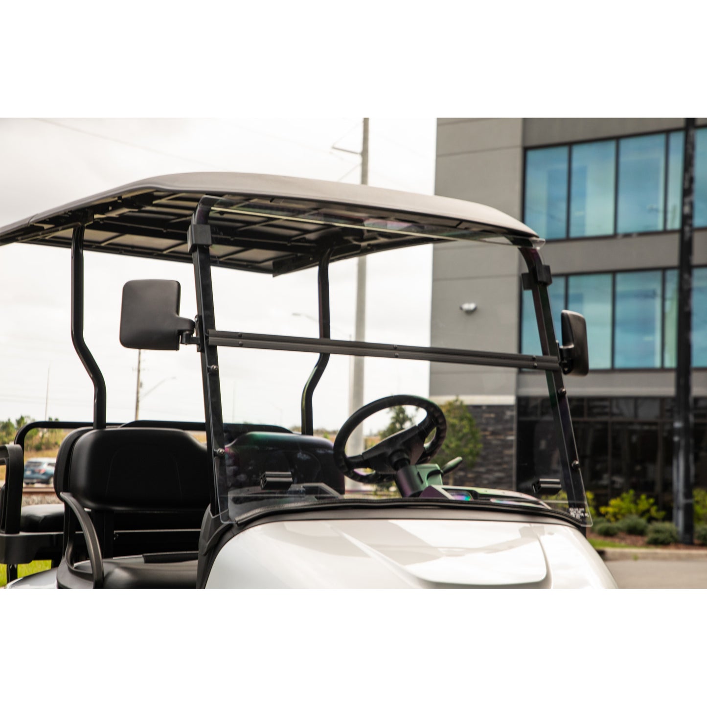RedDot EZGO RXV with Modular Top Clear Folding Polycarbonate DOT Windshield with Rubber Trim (Years 2024-Up)