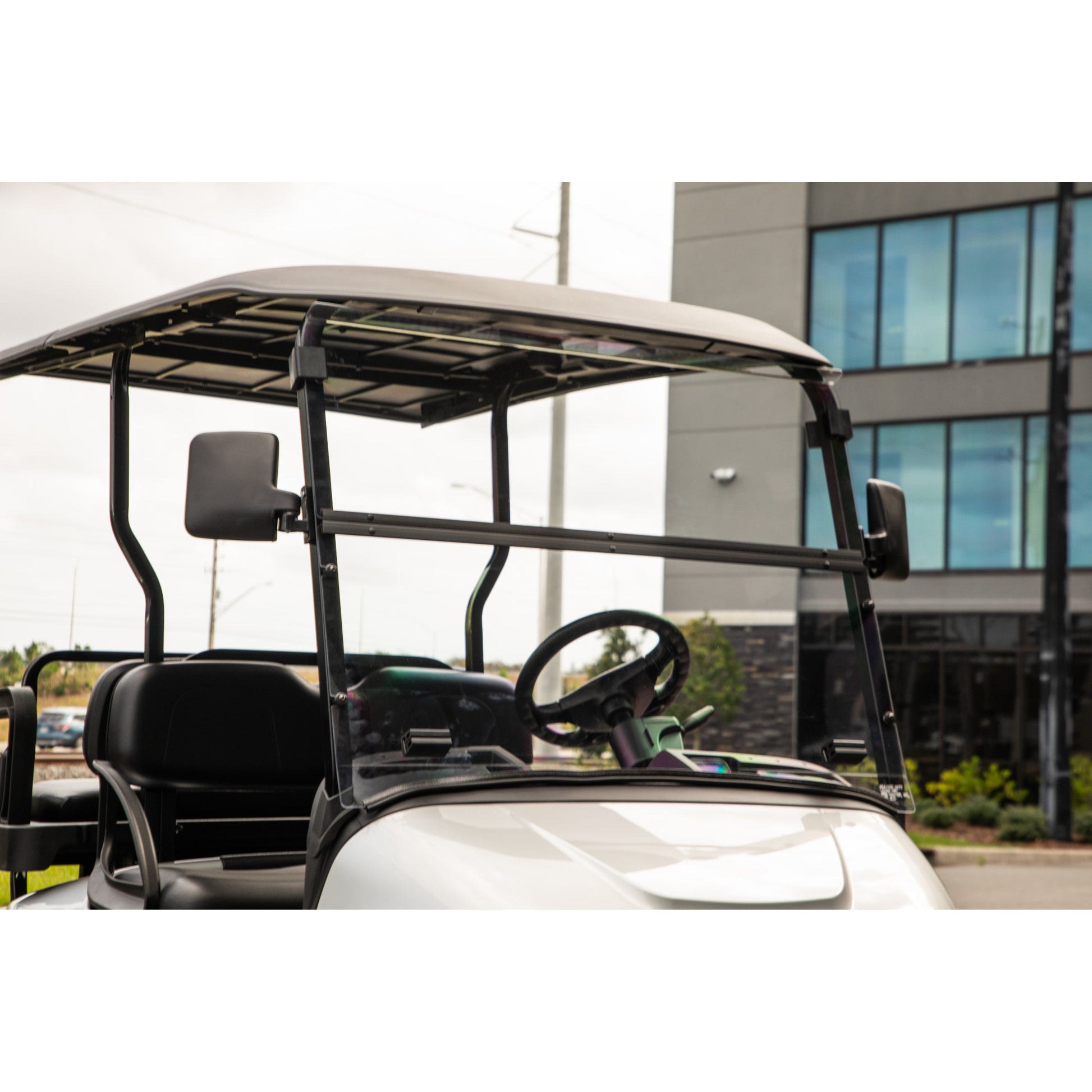 RedDot EZGO RXV with Modular Top Clear Folding Polycarbonate DOT Windshield with Rubber Trim (Years 2024-Up)