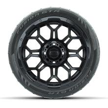 GTW® Bravo Matte Black 14 in Wheels with 205/40-R14 Fusion GTR Steel Belt Radial Street Tires – Full Set