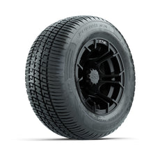 GTW Spyder Matte Black 10 in Wheels with 205/50-10 Fusion SR Steel Belted Radial Tires - Full Set