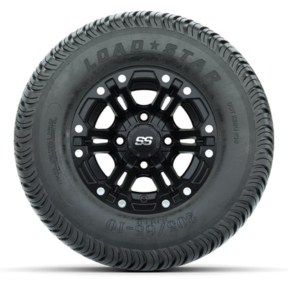 GTW Specter Matte Black 10 in Wheels with 205/65-10 Kenda Load Star Street Tires – Full Set