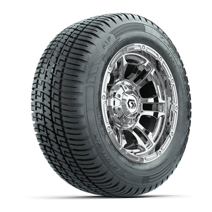 GTW® Shogun Chrome 12 in Wheels with 215/50-R12 Fusion S/R Steel Belt Radial Tires - Full Set